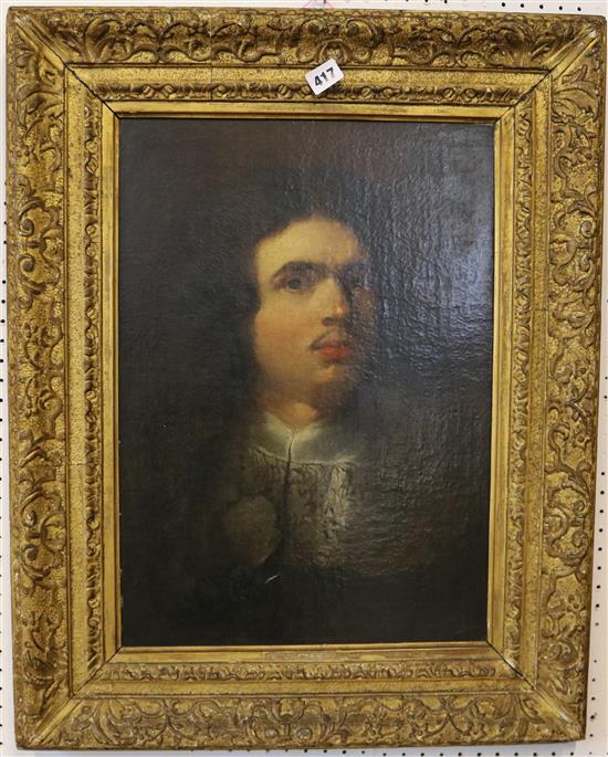 17th century Italian School Bust length portrait of a gentleman, 20 x 14in.(-)